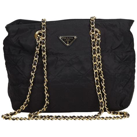 prada bag chain handle|Prada nylon shoulder bag price.